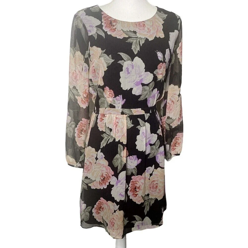 Madewell BROADWAY & BROOME Silk FLORAL Print MELODY ROSE Tea SECRETARY Dress 2